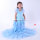 Long Layered Ruffle Blue Jersey Dress for Girls